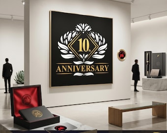 10th Anniversary Tin Gifts SVG/AI/PNG Design, Ten Year Aluminum Anniversary Gifts For Shirts, Cards, Cricut Files, Digital Download