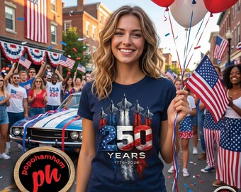 USA 250th Anniversary PNG - 250 Years of Independence 1776-2026 - Patriotic Fighter Jet Design - America Semiquincentennial Shirt Graphic