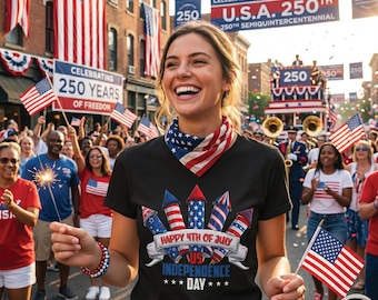 USA 250th Anniversary PNG SGV Ai Design, 4th Of July Firework Shirt, Happy Independence Day File, Retro Patriotic America Digital Download