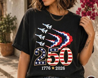 USA 250th Anniversary PNG, 1776-2026 Semiquincentennial Design, Fighter Jets 4th of July Sublimation, Patriotic Independence Day Shirt File