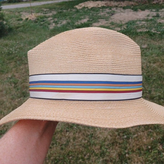 Stetson Vintage Straw Hat W. Band and Pin - Etsy display picture 1