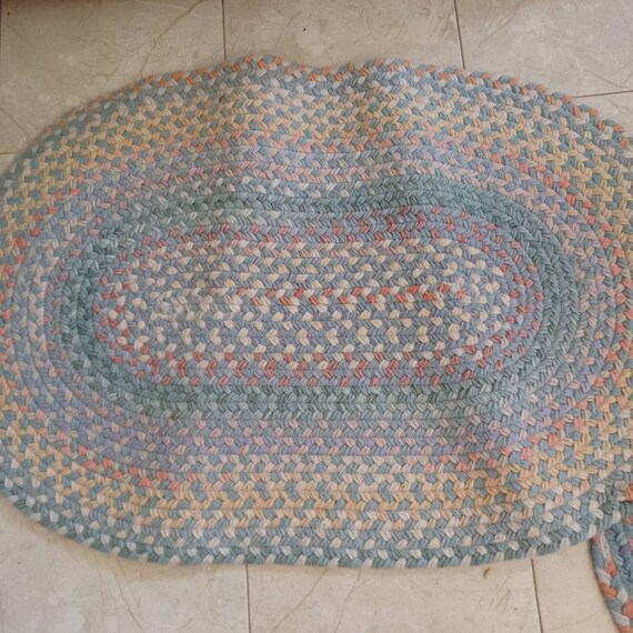 Vintage Braided Rug Made by Catalina Coppell North Carolina Etsy