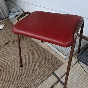 Vintage vinyl stacking metal stool