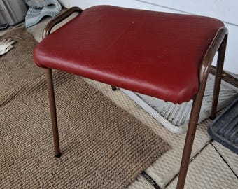 Vintage vinyl stacking metal stool