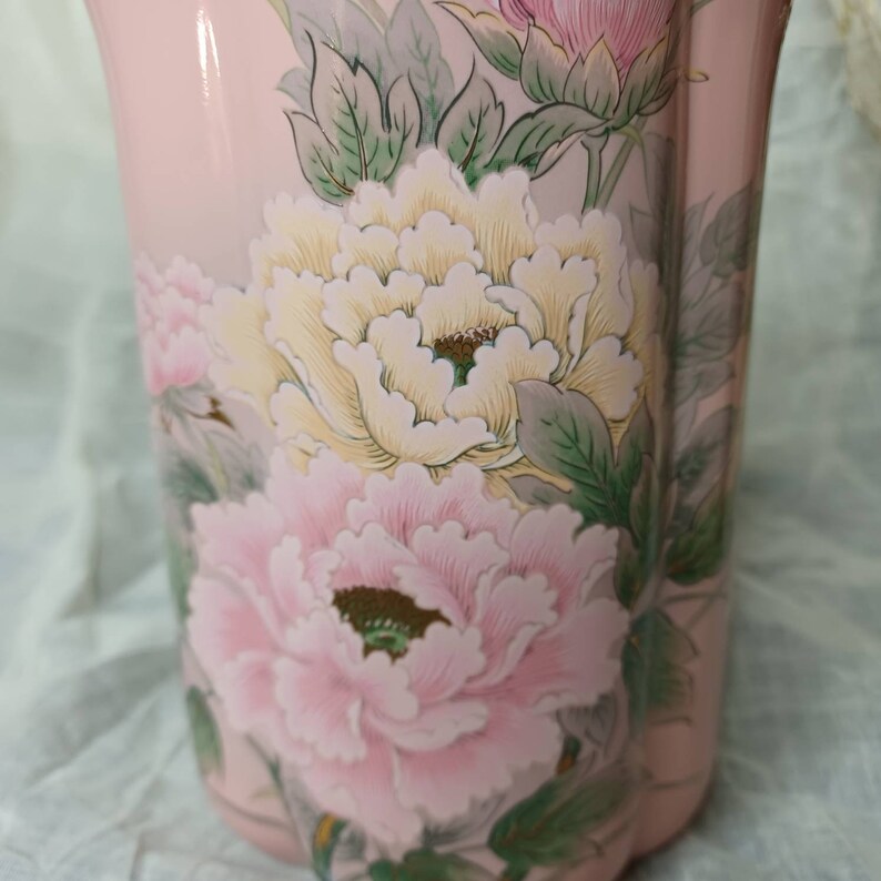Vintage Toyo Japan Vase Victorian Peony Vase Vintage Japan Etsy