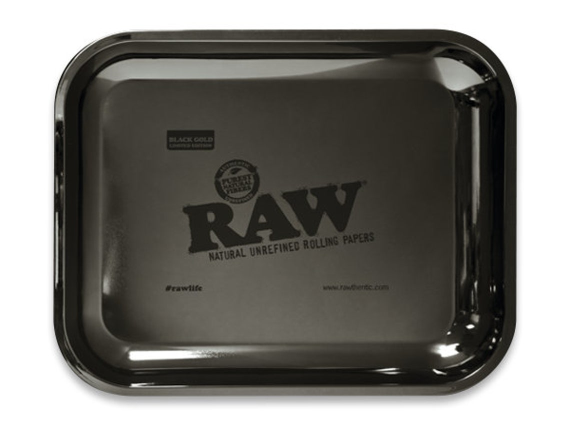 Raw Black Gold Rolling Tray Etsy