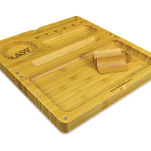 1pc, Mini Bamboo Rolling Tray With Pre Rolled Cone Holder,Small Wood  Tray,Handmade Smoking Tray(5.32x3.15x0.36)