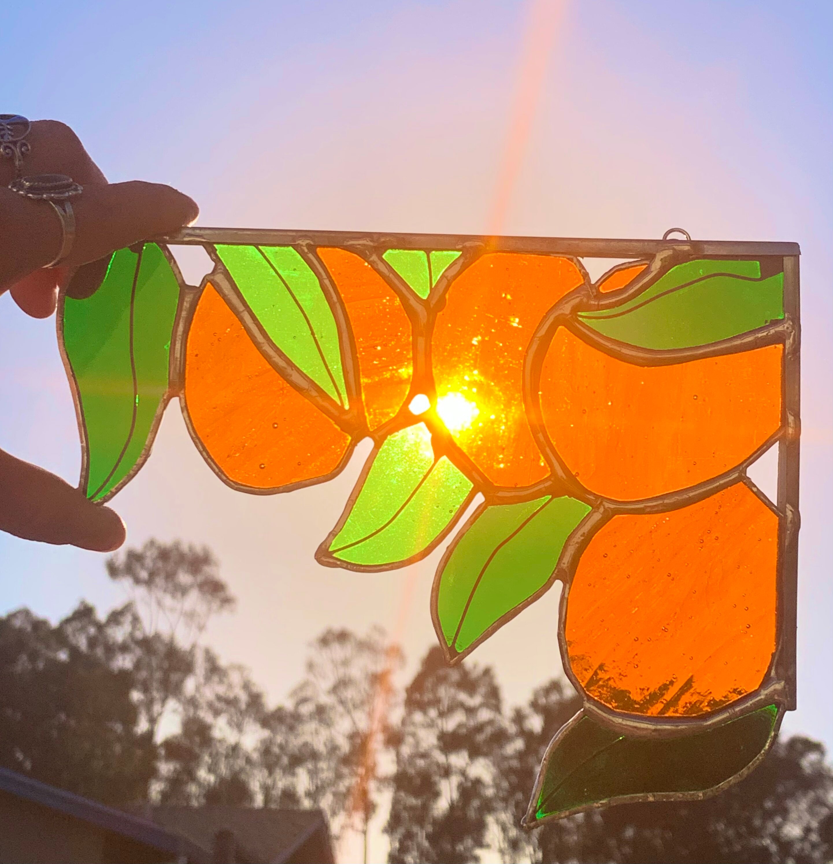 Stained Glass Fruit Corner Etsy