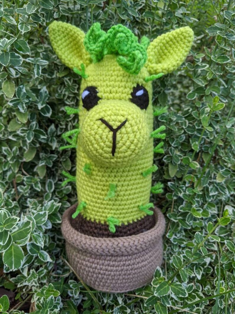 Alpaca llama cactus made to order home decor amigurumi toy crochet