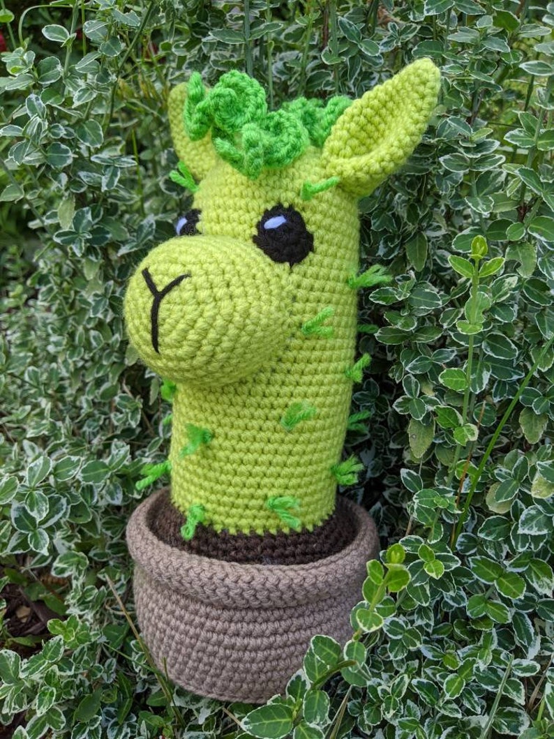 Alpaca llama cactus made to order home decor amigurumi toy crochet