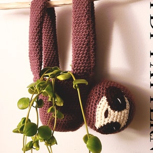 Sloth Crochet Plant Hanger. PDF FILE. amigurumi tutorial