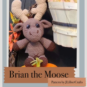 Brian the Moose amigurumi crochet pattern, pdf file
