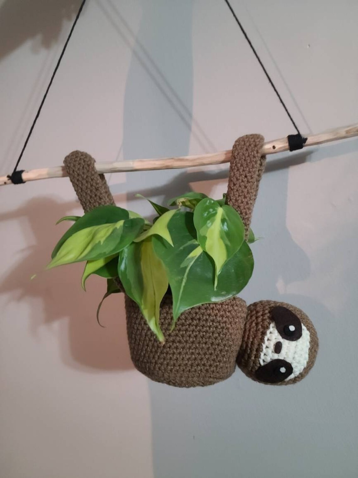 Sloth plant hanger 4 inches pot crochet planter cute home Etsy