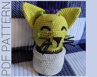 Cattus crochet amigurumi pattern/ PDF FILE / cat + cactus crochet toy