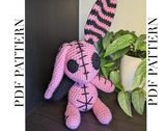 Hector The Psycho Bunny Amigurumi Pattern, PDF File