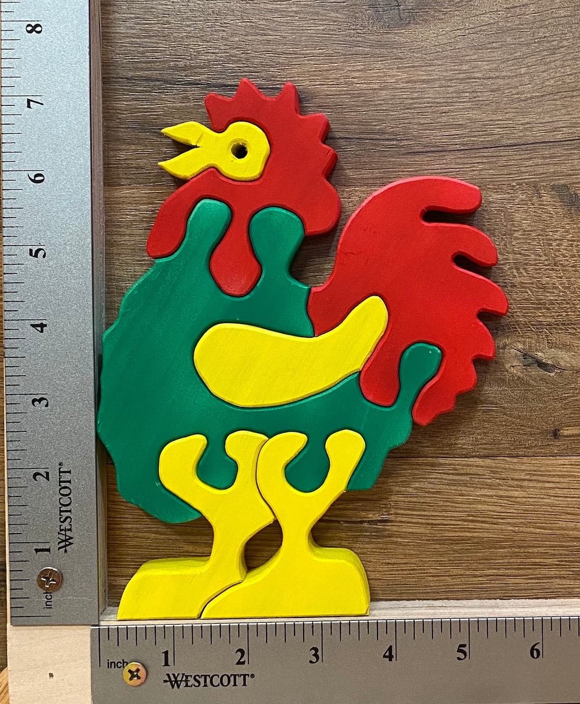 Wooden Rooster Toy Puzzle Etsy