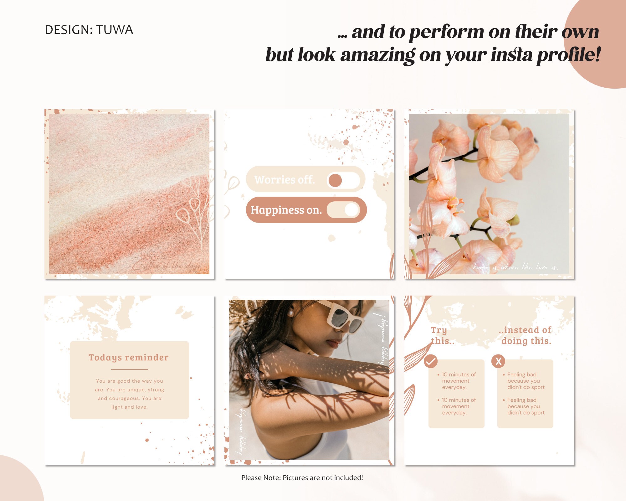 Aesthetic Boho Instagram Puzzle Template for Canva tuwa Beige Template ...