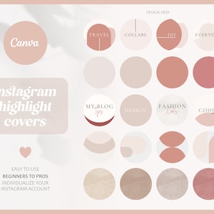 Aesthetic Instagram Story Highlight &quot;Hedi&quot; | Boho Instagram Storie Cover | Highlight Story Icon  | Editable Instagram Story Highlight Covers