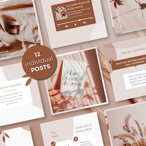 Boho Instagram Puzzle Feed Template "viki" | Puzzle Grid Canva Template ...