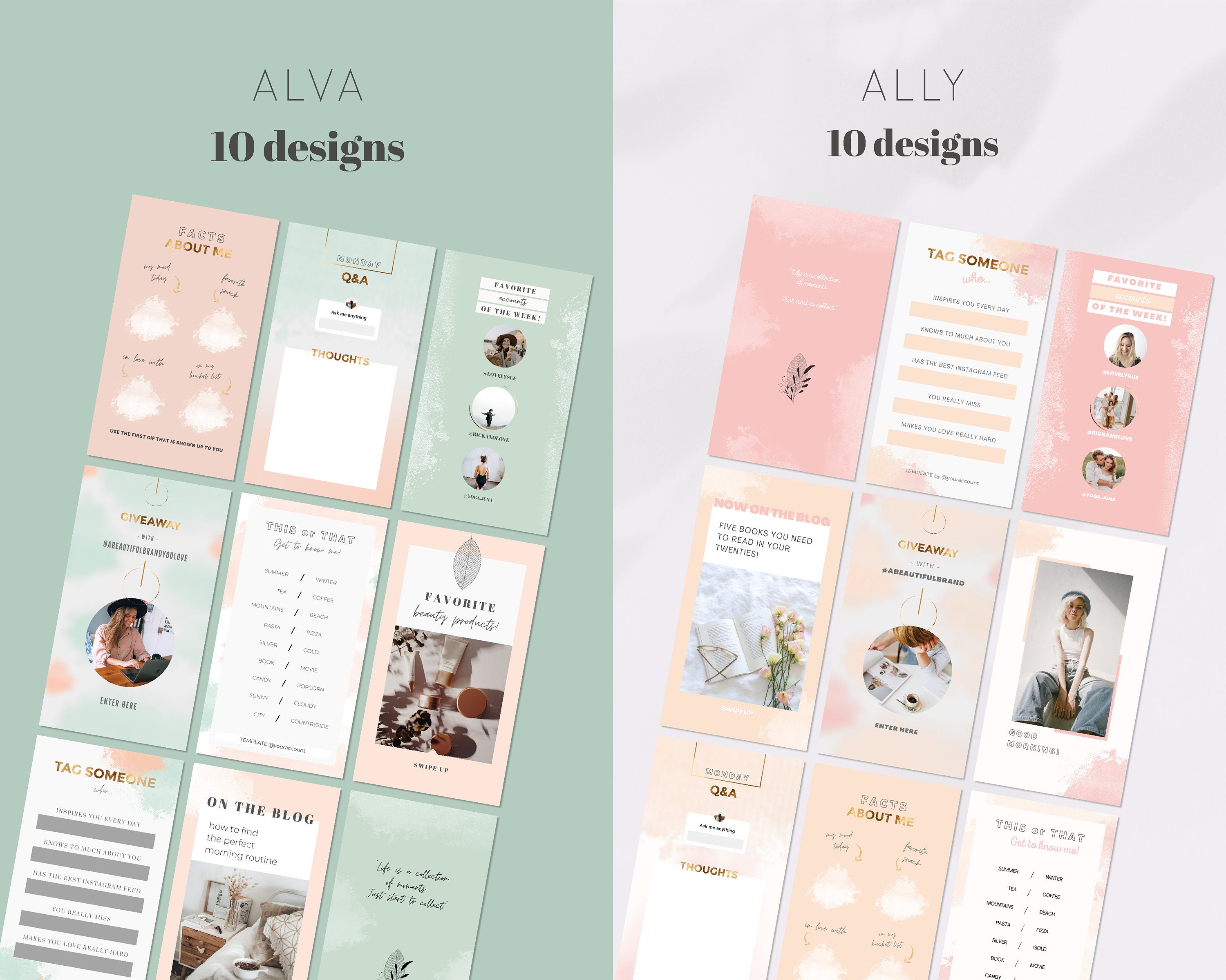 BUNDLE Instagram Story Templates | Branding Instagram Story Canva ...