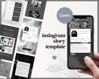 Black White Instagram Story Template "Nuri" | Engagement Booster, Growth Instagram| Canva Blogger Template | Story Games | Social Media Gold
