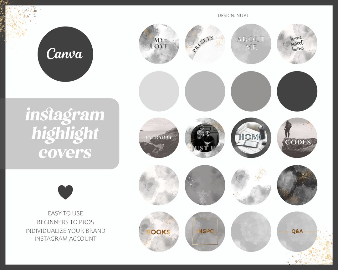 Schwarz & Weiß Instagram Highlight Covers nuri - Etsy