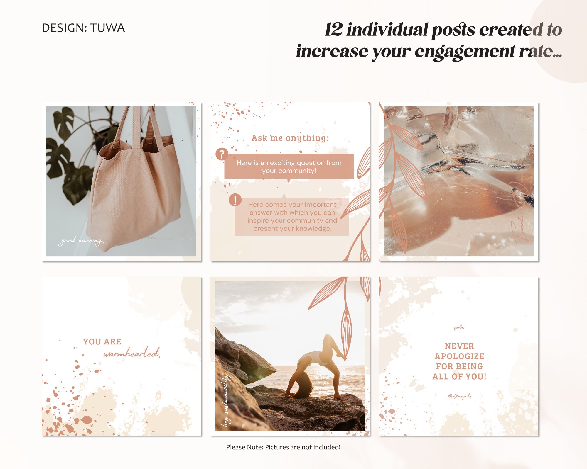Aesthetic Boho Instagram Puzzle Template for Canva tuwa Beige Template ...