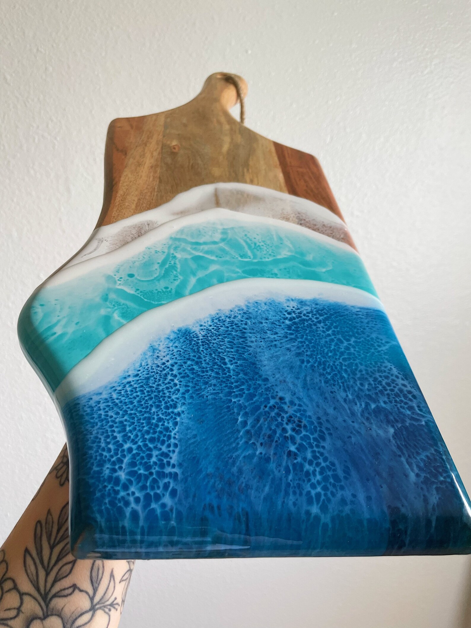 Unique Ocean Resin Serving Board Etsy