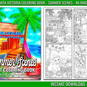 Damita Victoria Summer Scenes Coloring Book | Coloring Book for Women for Relaxation | Digital Coloring Pages | Instant Download PDF