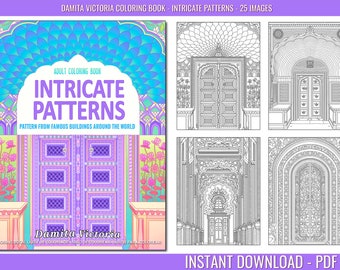 Adult Coloring Book | Intricate Patterns |  Coloring Book for Adults Relaxation | Instant Download