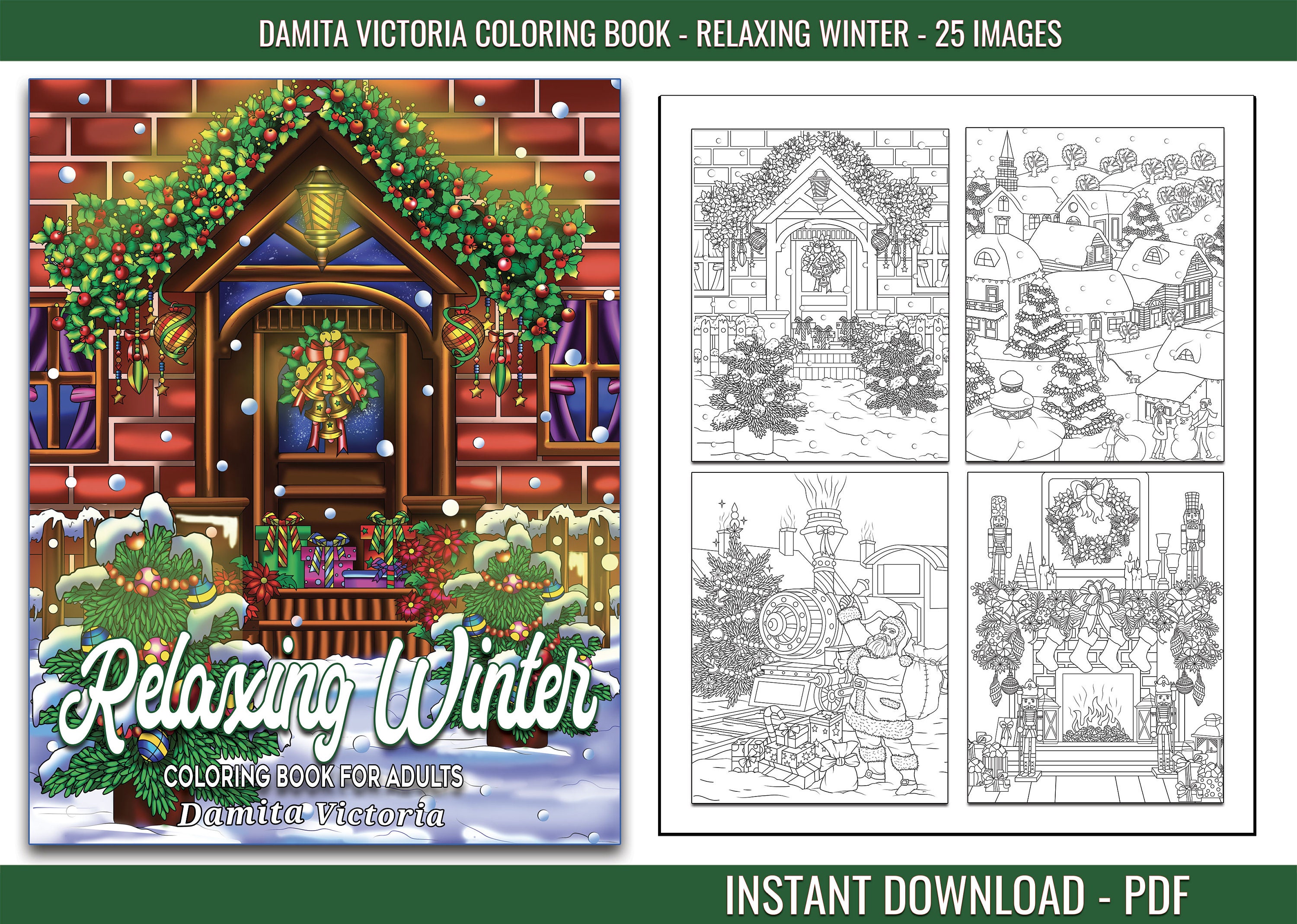 Winter Coloring Books Adults: Relaxation Stress Relief Books For Older  Detailed Kids, Teen, Adults Christmas (Paperback)