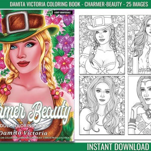 Adult Coloring Book by Damita Victoria | Charmer Beauty | Portrait Coloring Book for Teen and Adult for Relaxation | Instant Download