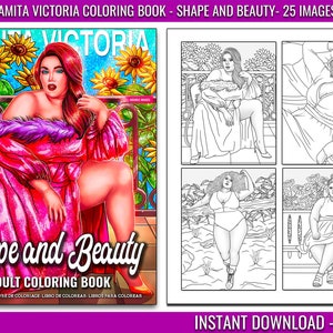 Shape and Beauty Adult Coloring Book Featuring Curvy Woman Coloring Pages for Adult Relaxation and Art Therapy | Digital Coloring Download