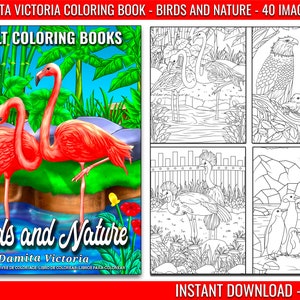 Damita Victoria Birds and Nature Coloring Book | Birds Coloring Book for Relaxation |  Digital Coloring Pages | Instant Download PDF