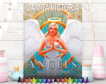 Angels Coloring Book for Adults Featuring Beautiful Fantasy Coloring Pages Perfect Activity Book for Adults | Digital Download Coloring Page