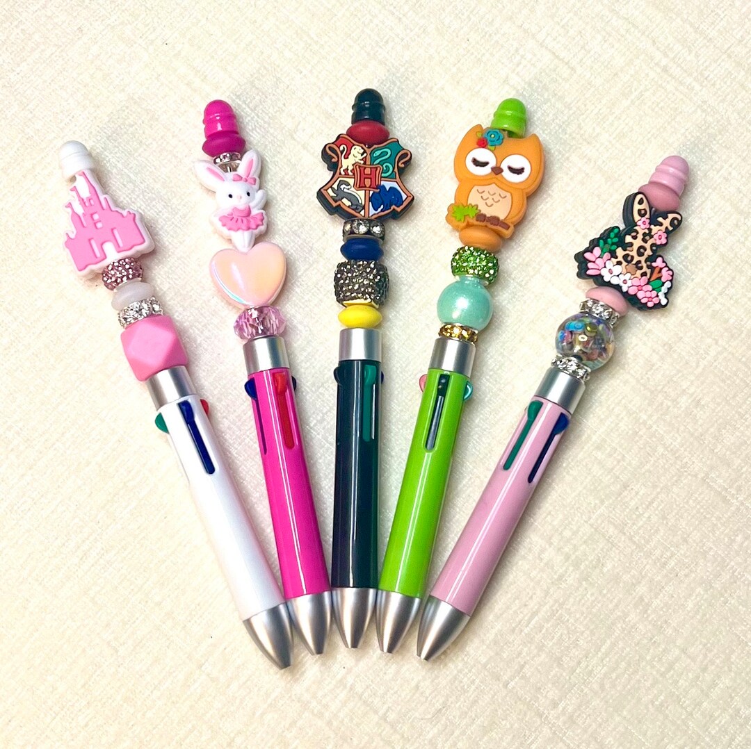 Custom Beaded Click Pen With 4 Color Inks - Etsy