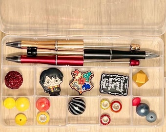 DIY Wizard School Beadable Pen Kit, makes 3 pens
