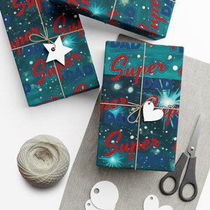 Super Dad Gift Wrapping Paper, Super Dad Pattern