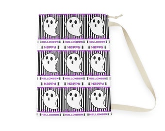 Purple Beetle Goo Ghost Pattern Halloween Bag, Halloween Storage Bag, Halloween Bag, Beetle Bag, Ghost Bag, Purple Beetle Goo Bag