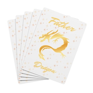 Father Dragon Playing Cards, Father Dragon Poker Cards, Father Dragon Gifts, White background, Chinese Zodiac, Zodiac Gifts, Dragon Lovers