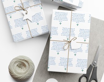 Prayer Wrapping Paper, Cross Gift Wrapping Paper in White, Communion Wrapping Paper, Communion Wrap, Religious Wrap, Christian Wrap