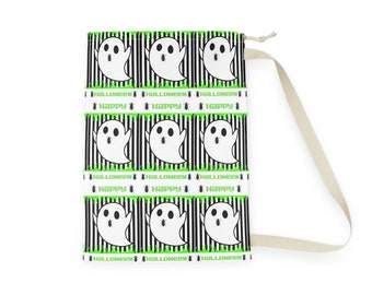 Green Beetle Goo Ghost Pattern Halloween Bag, Halloween Storage Bag, Halloween Bag, Beetle Bag, Ghost Bag, Green Beetle Goo Bag