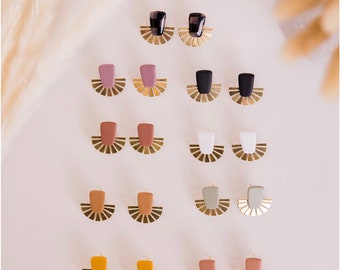 Fan stud earrings - Solid Colors