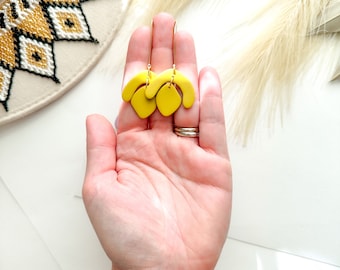 Bo-Dangles Statement Dangle Earrings: Lightweight Polymer Clay, Modern Handmade Jewelry