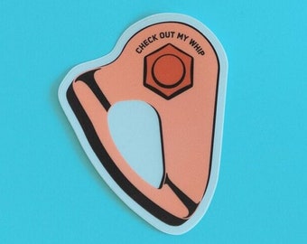 Sport Climbing Bolt - Check Out My Whip - Rock Climber Gift - clear sticker - multiple color options