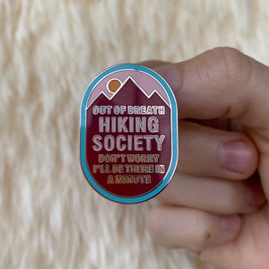 Hiking Enamel Pin The Out of Breath Hiking Society Nature gift image 4