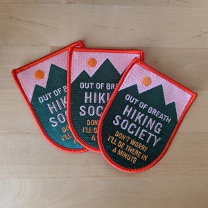 Hiking Embroidered Patch The Out of Breath Hiking Society image 3