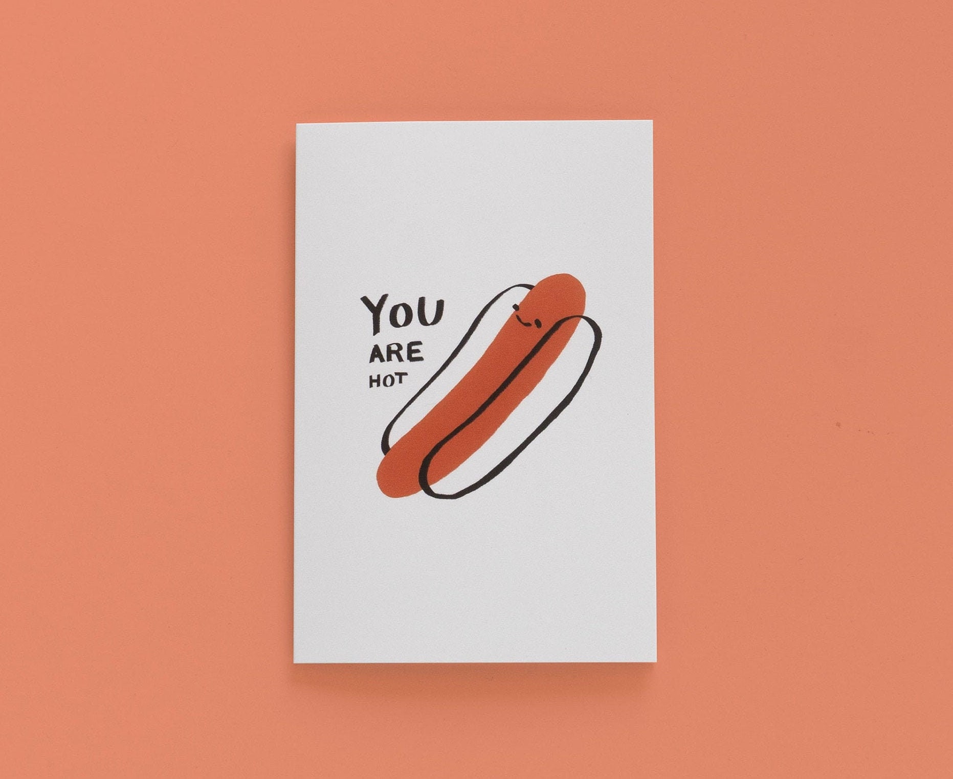 You Are Hot Dog Cute Funny Hot Dog Themed Lovers Card - Etsy