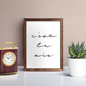 c&#39;est la vie print , Digital Download, Digital Print, Digital Art Print, Wall decor, minimalist art, home decor,