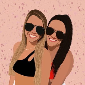 Custom Digital Portrait, Hand Drawn Portraits, Digital Download,  Digital Illustration, Custom Illustration, Digital Gift, Custom Portrait